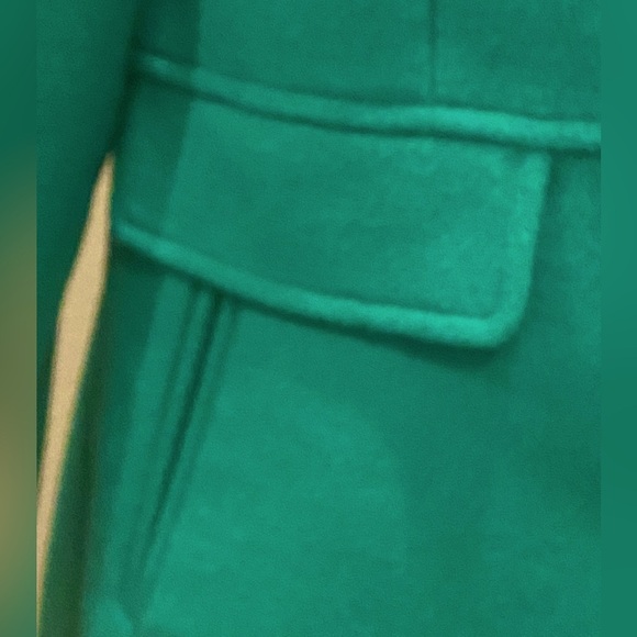 Talbots Emerald Green Faux Fur Collar Wool Blend Car Coat 14 NWT - Picture 5 of 11